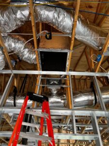 prime indoor exposed ducts with ladder